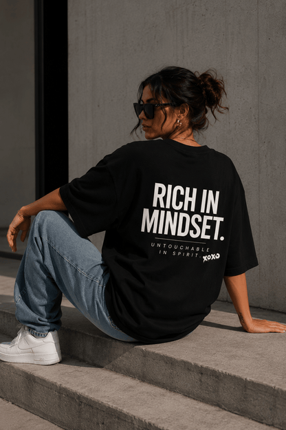 Rich in Mindset | Oversized Bio Baumwolle | Statement Shirt