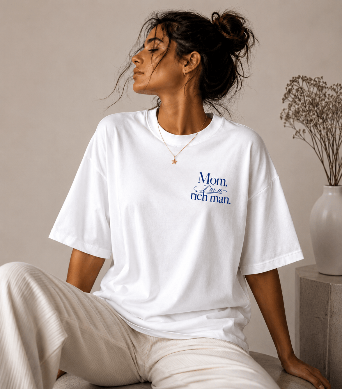 Mom, I'm a Rich Man | Oversized Bio Baumwolle | Statement Shirt